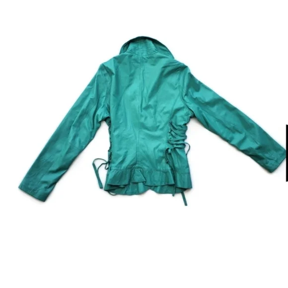 100% Lambskin Leather/Suede Aqua Teal Jacket NEW With Tags - Picture 5 of 12